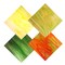 Wissmach 4 Sheet Mixed Color Variety Stained Glass Pack and Mosaic Glass, Yellow/Orange/Green,